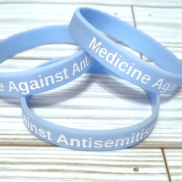 Medicine Against Antisemitism Wristband 3pc Set Charity Fund Medicine In Israel - Picture 4 of 5